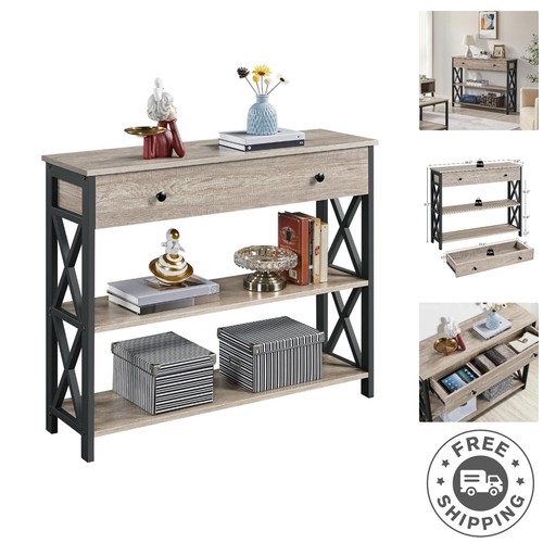 Elegant gray console table - console,